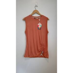 Ted Baker Coral Ruched Side Tank Top Size 3 Med